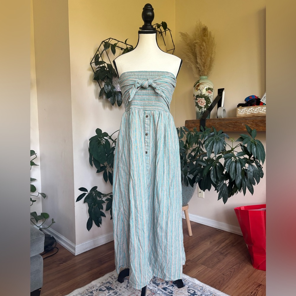 American Eagle - Strapless Striped Maxi Dress - Picture 1 of 8
